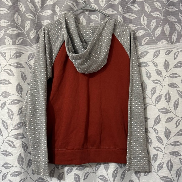 Maurices Gray and Burnt Orange Raglan Hoodie - Picture 4 of 4